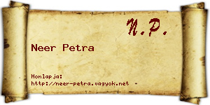 Neer Petra névjegykártya